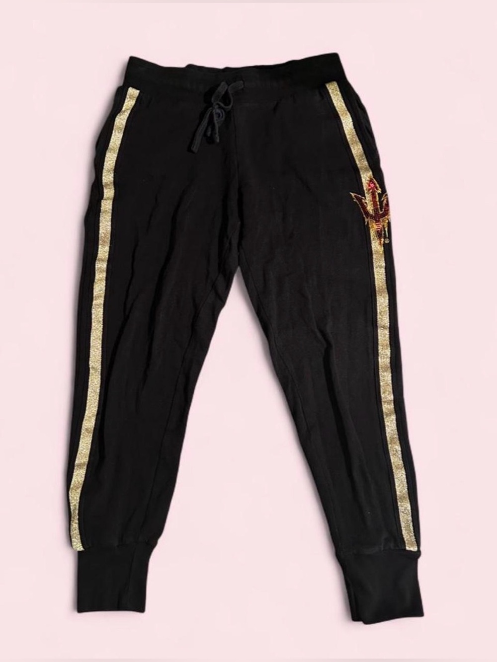 PINK Victoria’s Secret x 5th & Ocean Arizona State Sun Devils Sequin Joggers XS